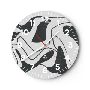 Orologio da parete - Orologio in Vetro - Gioco astratto nel labirinto - 40x40 cm