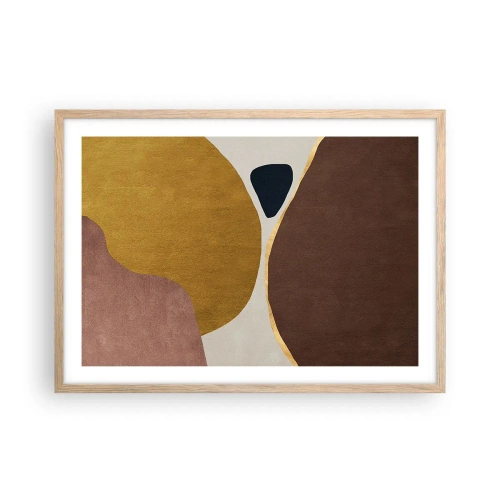 Poster in cornice rovere chiaro - Astrazione: un luogo nello spazio - 70x50 cm