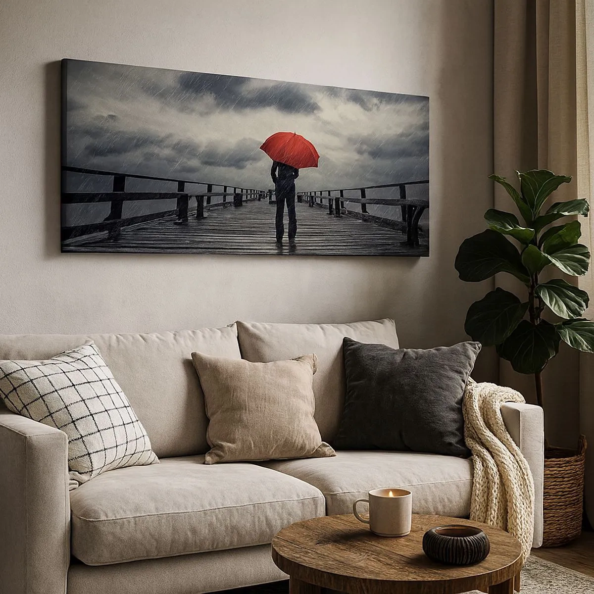 Quadro su tela - Stampe su Tela - Non importa che piove - 100x40 cm