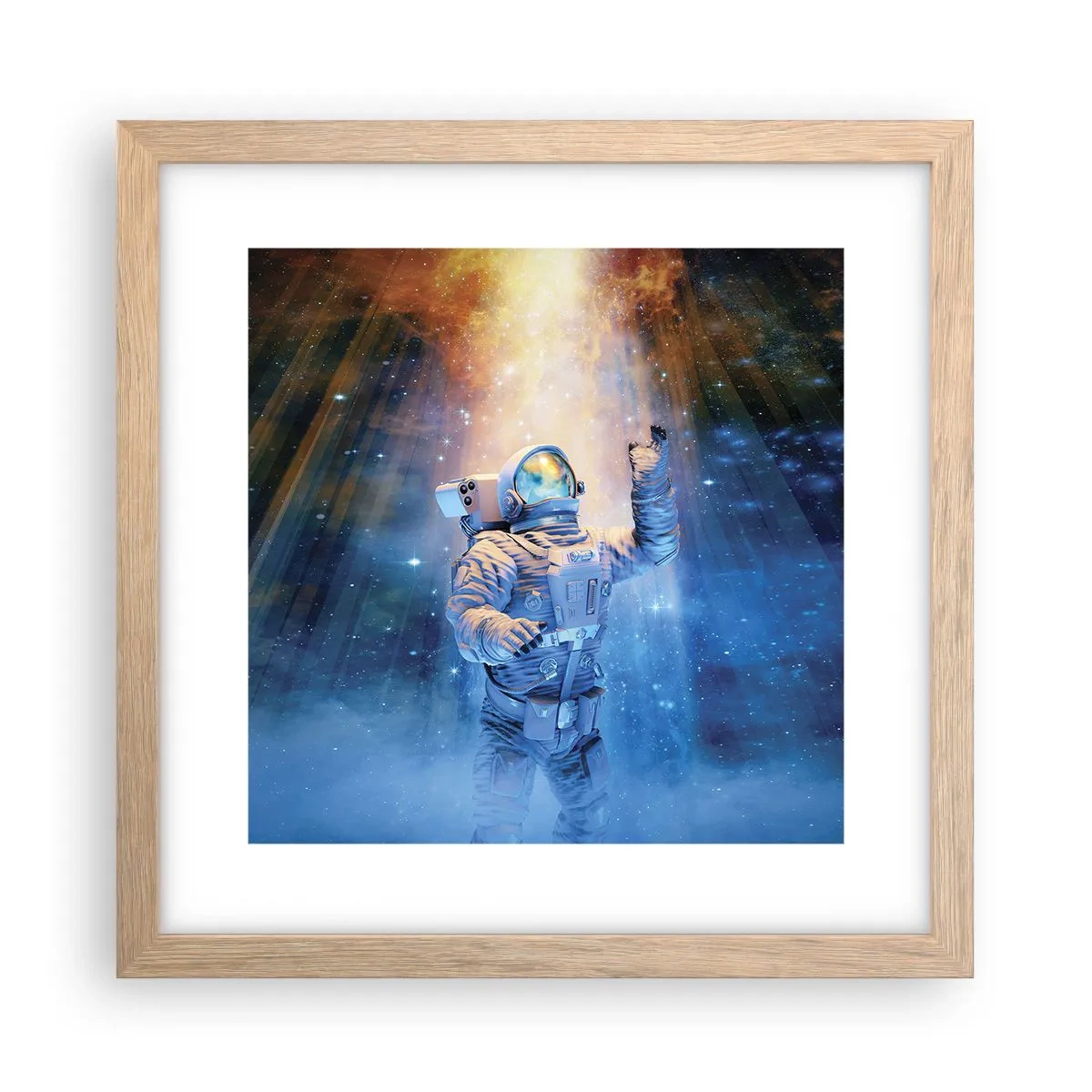 Poster in cornice rovere chiaro - Finalmente alla meta - 30x30 cm