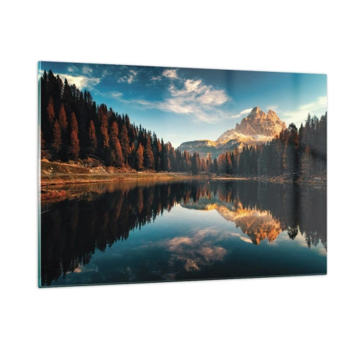 Quadro su vetro - Doppio paesaggio - 120x80cm - Paesaggio doppio - Decorazione murale moderna per soggiorno e camera da letto ARTTOR