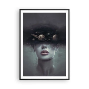 Poster in cornice nera - E i pianeti folleggiano... - 70x100 cm