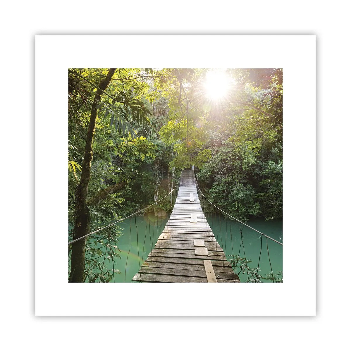 Poster - Sull'acqua azzurra verso il bosco azzurro - 30x30 cm