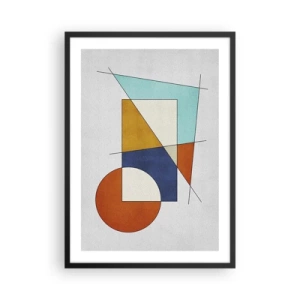 Poster in cornice nera - Astrazione geometrica con figure e linee colorate - 50x70cm - Astrazione: gioco modernista - Decorazione murale moderna per soggiorno e camera da letto ARTTOR