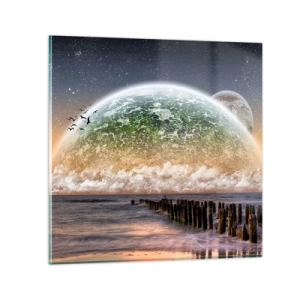 Quadro su vetro - E il mondo emerse dalle acque - 40x40 cm