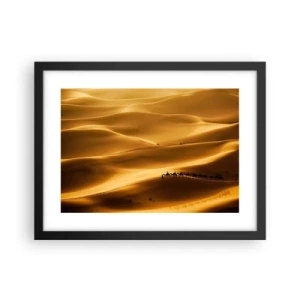 Poster in cornice nera - La carovana sulle onde del deserto - 40x30 cm