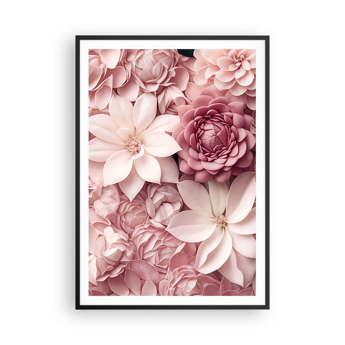 Poster in cornice nera - Nei petali di rosa - 70x100 cm