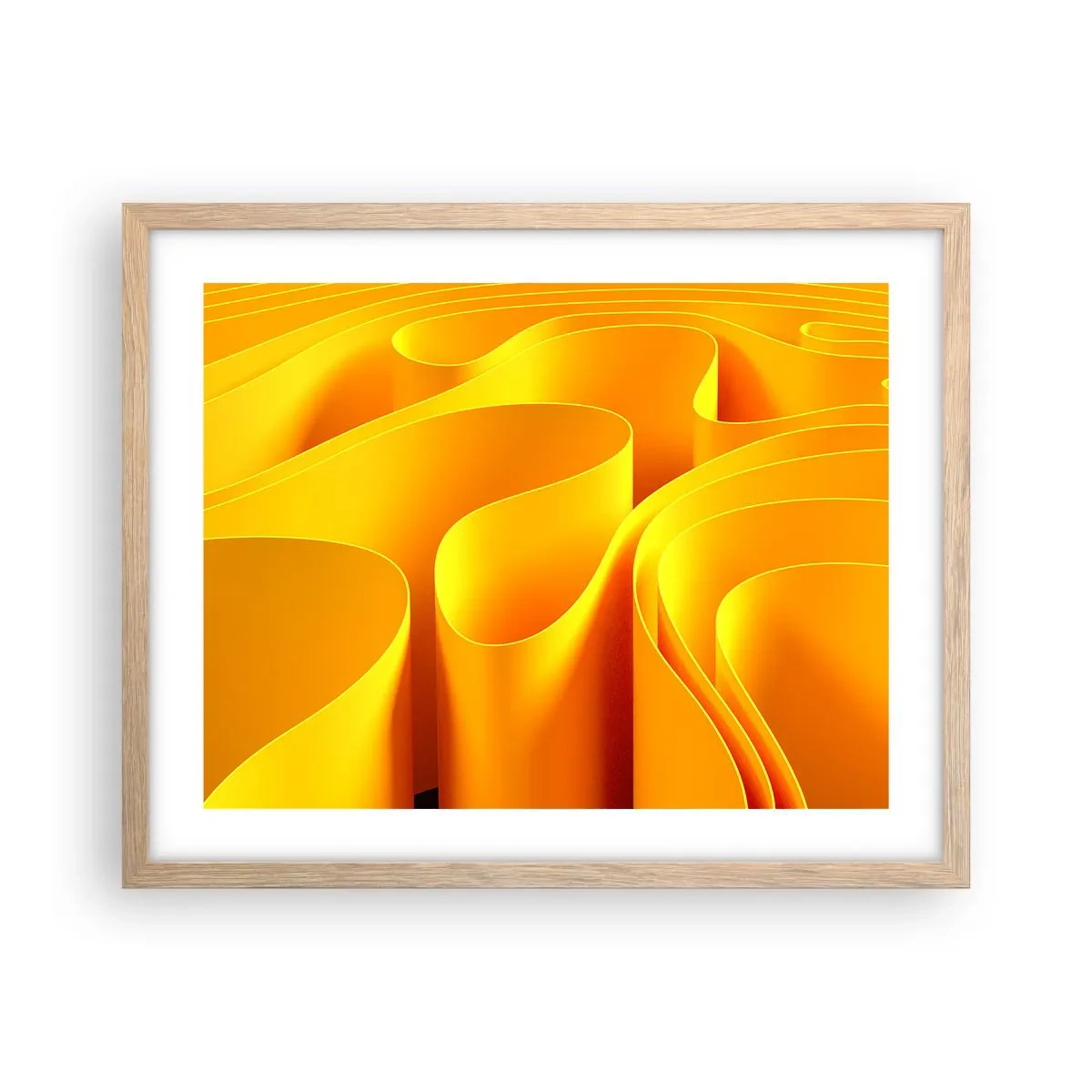 Poster in cornice rovere chiaro - Come onde di sole - 50x40 cm