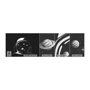 Campione di Fotomurale Premium Canvas - Panorama niente male - Astronauta, Cosmo, Universo - 100x30 cm