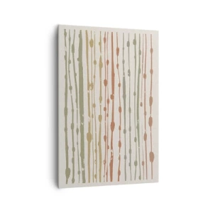 Quadro su tela - Stampe su Tela - Un motivo di linee in tonalità calde su uno sfondo chiaro - 70x100cm - La notazione musicale dei colori - Decorazione murale moderna per soggiorno e camera da letto ARTTOR