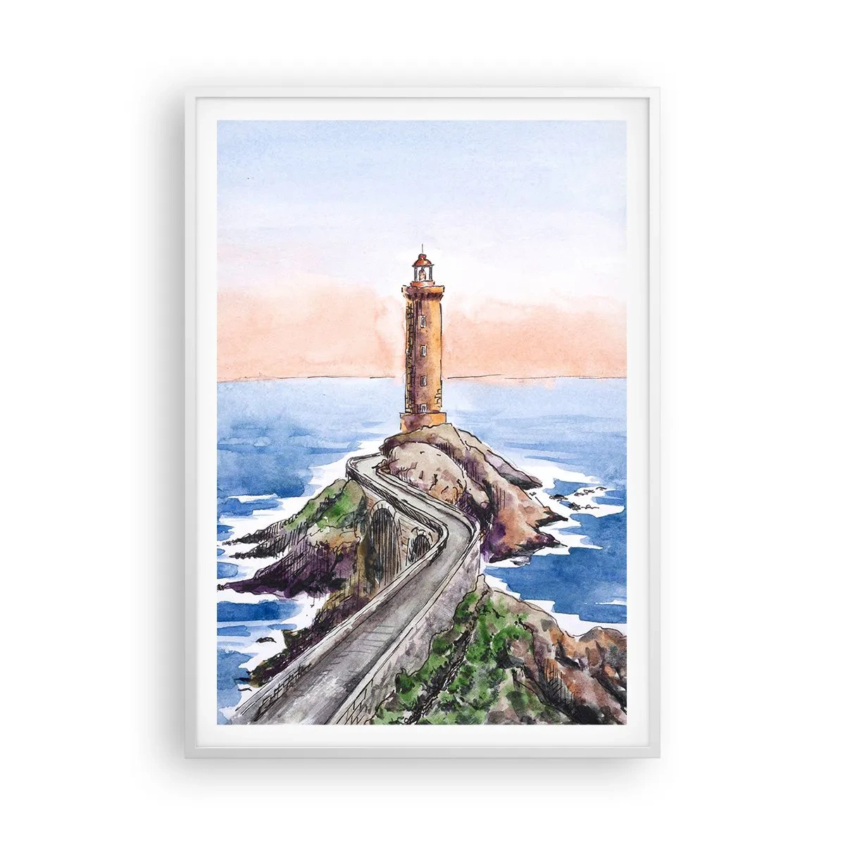 Poster in cornice bianca - Rivolto verso il mare - 70x100 cm