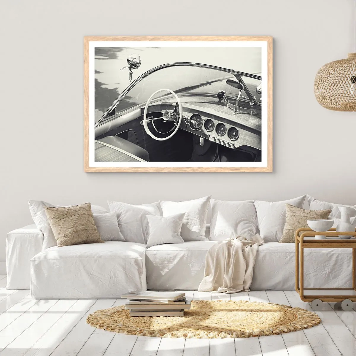 Poster in cornice rovere chiaro - Il ricco e il povero - 100x70 cm