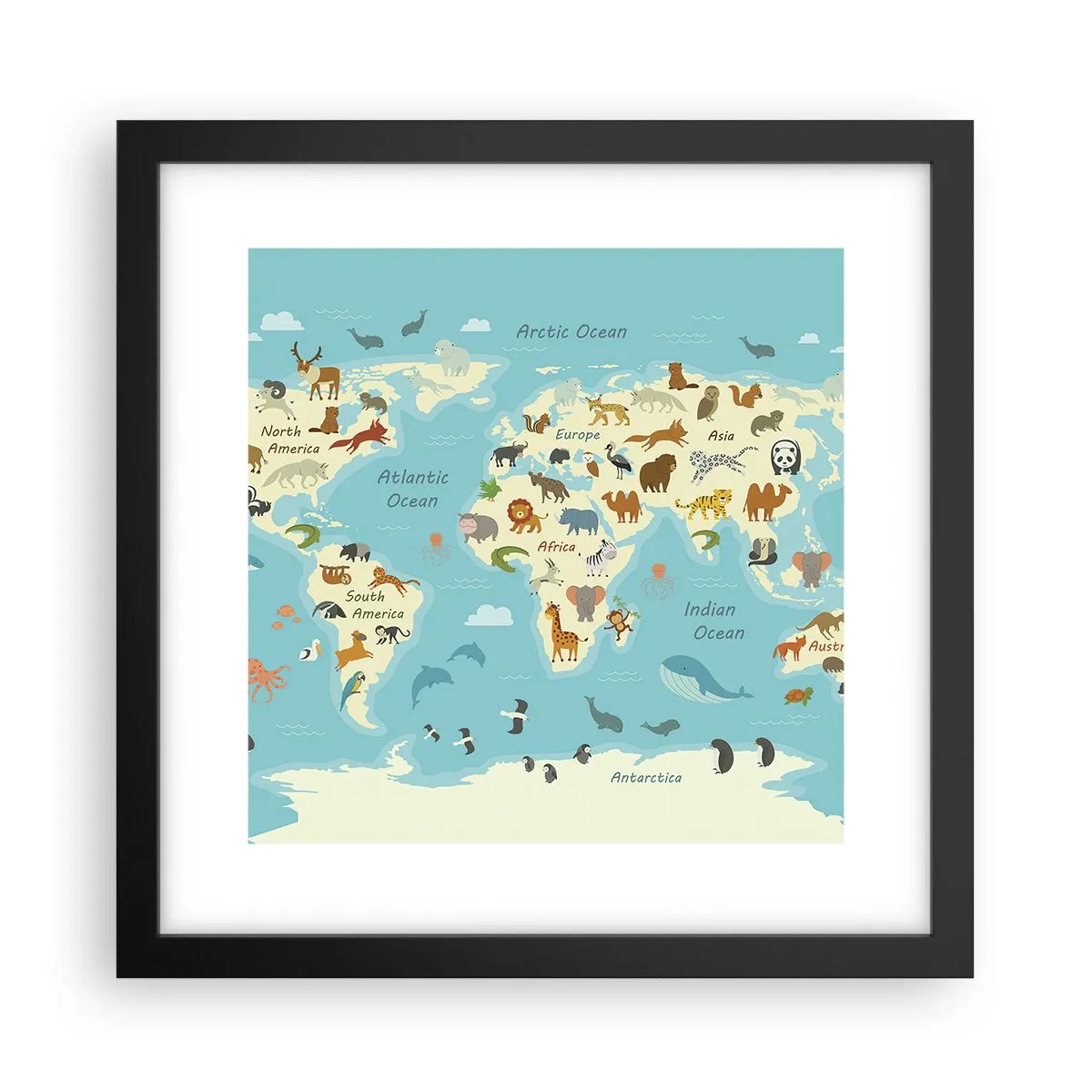 Poster in cornice nera - Buoni vicini - 30x30 cm