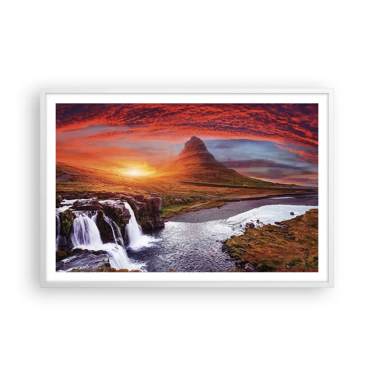 Poster in cornice bianca - Paesaggio della Terra di Mezzo - 91x61 cm