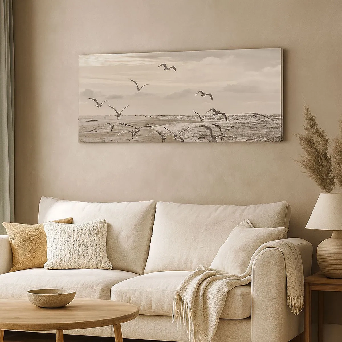 Quadro su tela - Stampe su Tela - Brusio del mare, canto degli uccelli - 100x40 cm