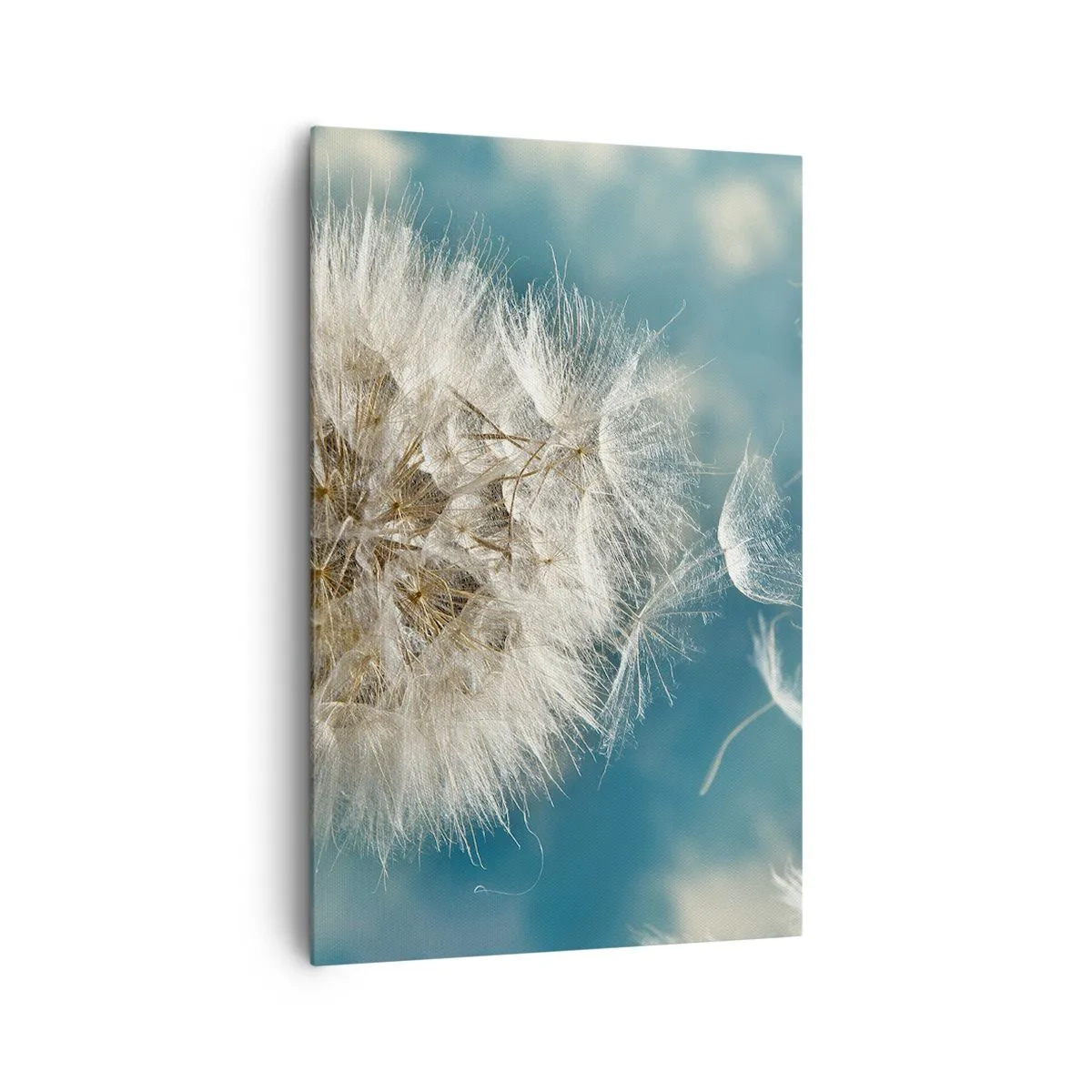 Quadro su tela - Stampe su Tela - Un dente di leone soffiato contro un cielo blu - 80x120cm - Il respiro dell'angelo - Decorazione murale moderna per soggiorno e camera da letto ARTTOR