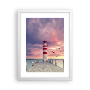 Poster in cornice bianca - Tempo di tornare in porto - 30x40 cm