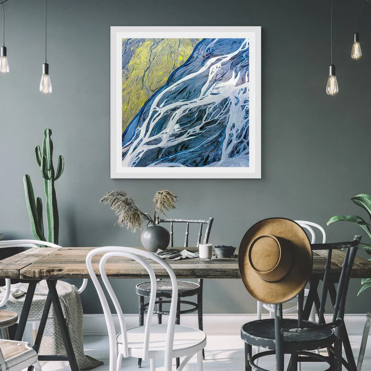 Poster in cornice bianca - Le pitture rupestri della natura - 60x60 cm