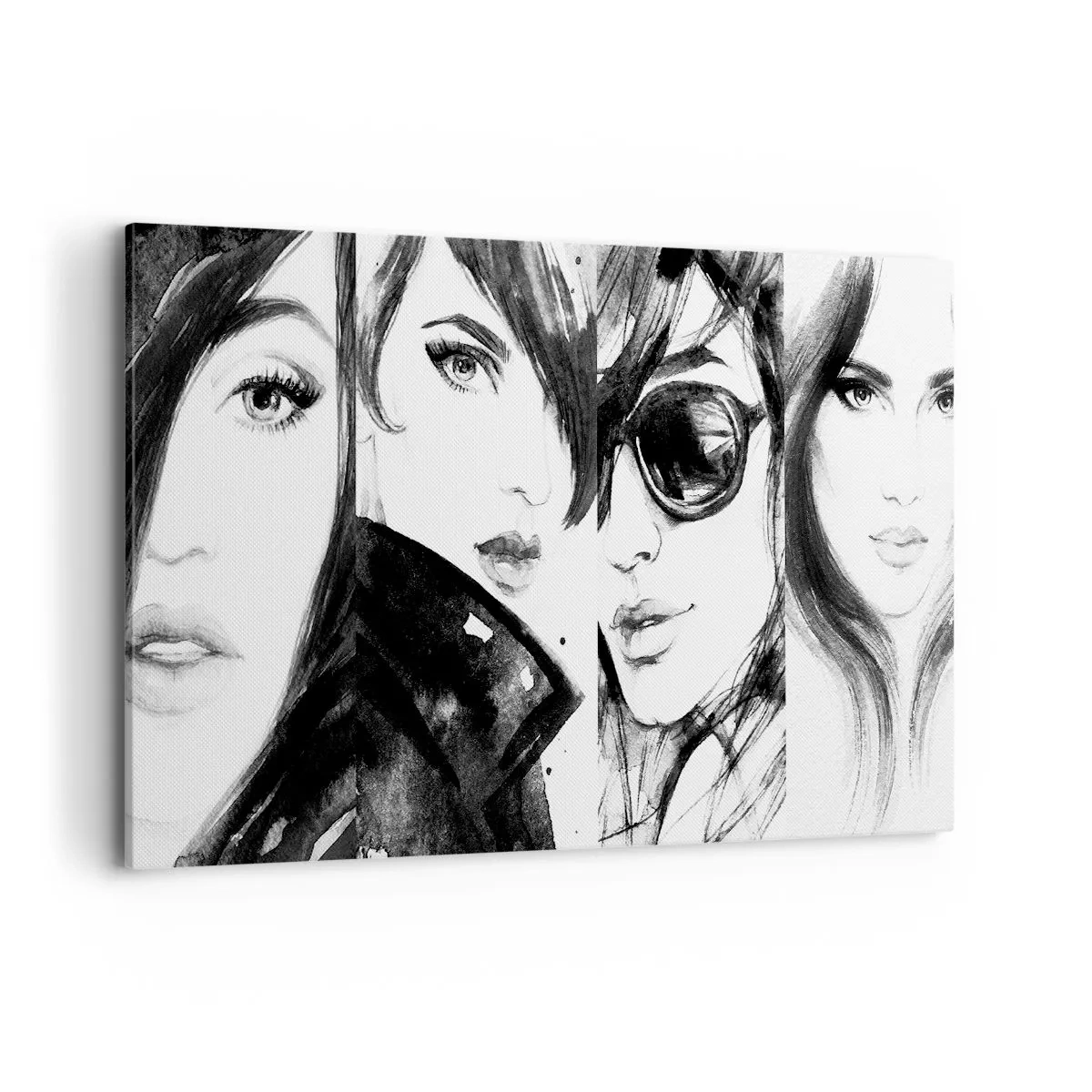 Quadro su tela - Stampe su Tela - Ritratti eleganti di donne in toni monocromatici - 120x80cm - Bellezza moltiplicata - Decorazione murale moderna per soggiorno e camera da letto ARTTOR