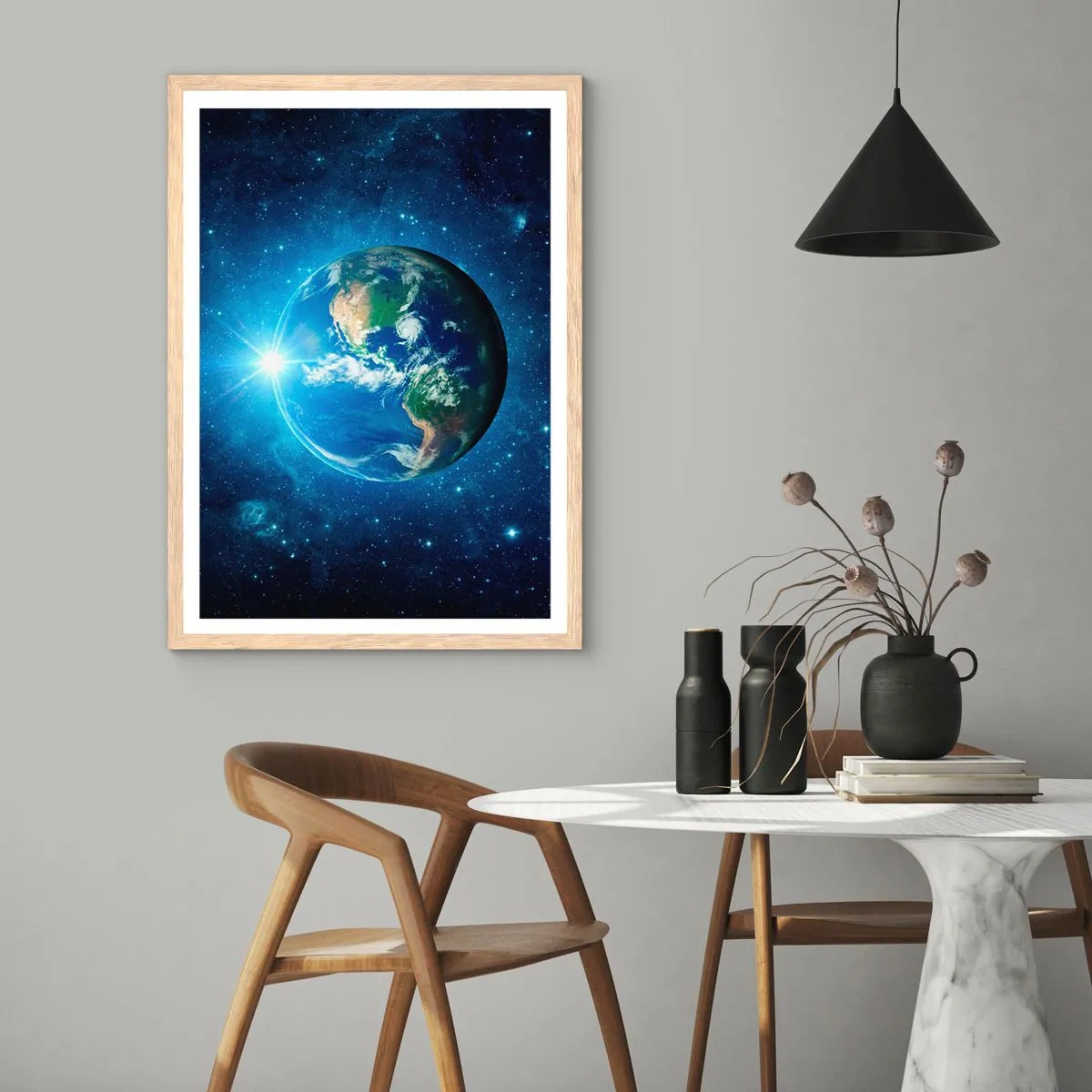 Poster in cornice rovere chiaro - Siamo in cielo - 70x100 cm