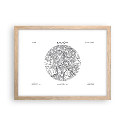 Poster in cornice rovere chiaro - Anatomia di Cracovia - 40x30 cm