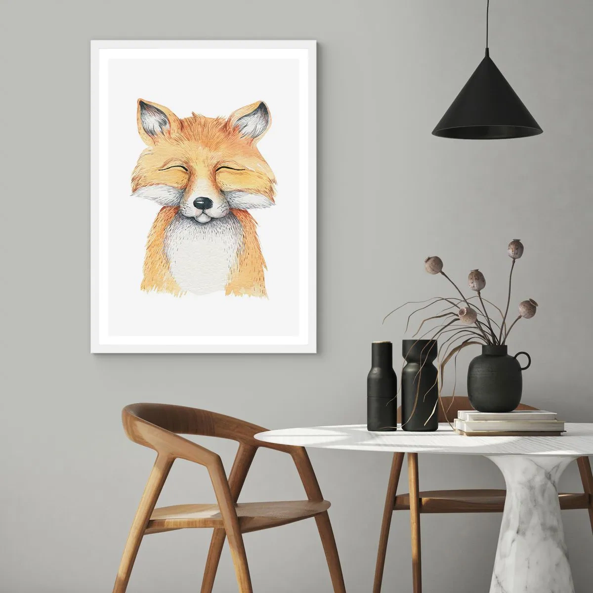 Poster in cornice bianca - Umore da volpe - 70x100 cm