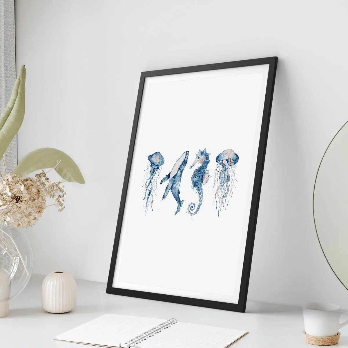 Poster in cornice nera - Meraviglie del mare - 70x100 cm