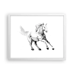 Poster in cornice bianca - Anima indomabile - 50x40 cm