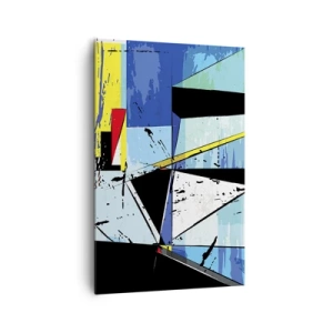 Quadro su tela - Stampe su Tela - Composizione geometrica astratta in colori vivaci - 80x120cm - Guardando il mondo da un'angolazione... - Decorazione murale moderna per soggiorno e camera da letto ARTTOR