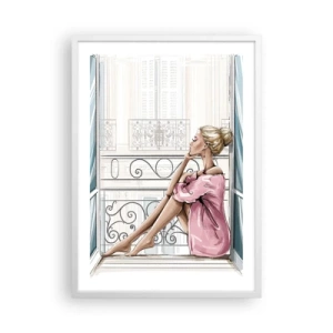 Poster in cornice bianca - Mattino parigino - 50x70 cm