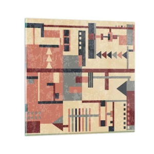 Quadro su vetro - Combinazione di orizzontali e verticali - 70x70 cm