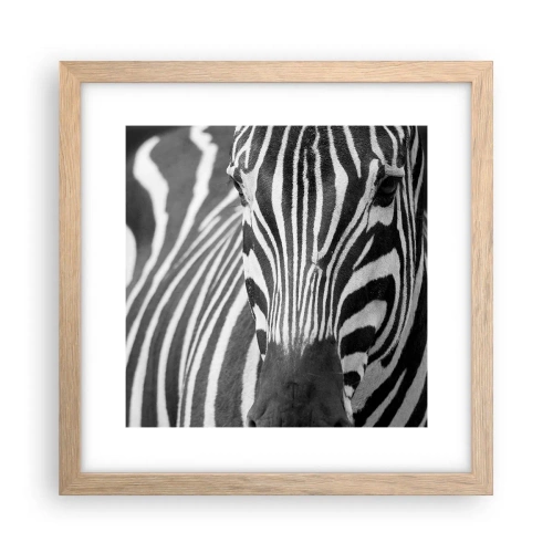 Poster in cornice rovere chiaro - Il mondo è in bianco e nero - 30x30 cm