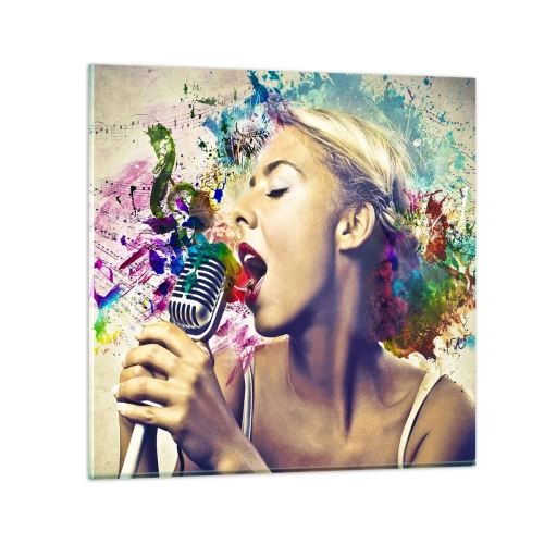 Quadro su vetro - Dipingere il mondo con la voce - 40x40 cm