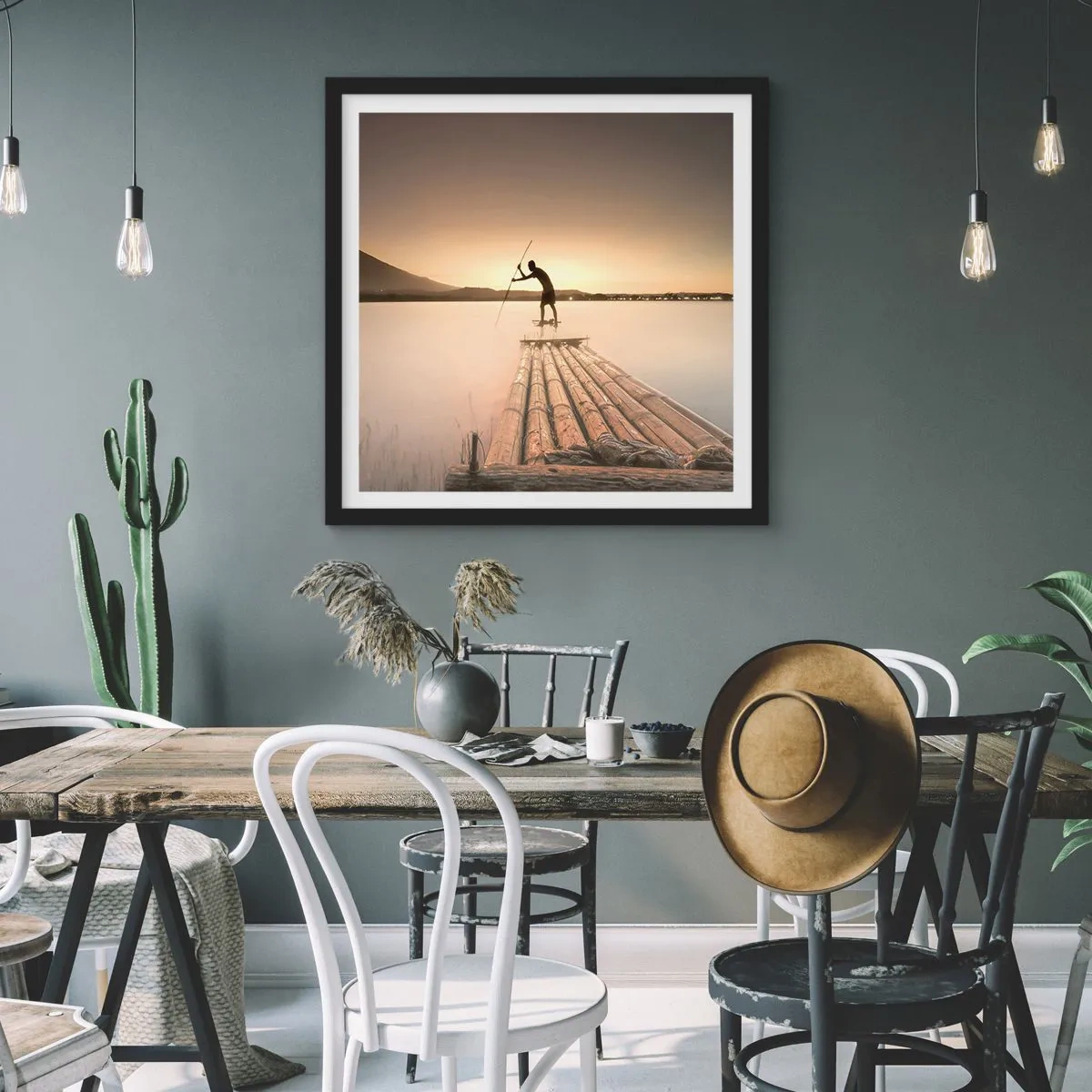 Poster in cornice nera - Prima del riposo - 60x60 cm