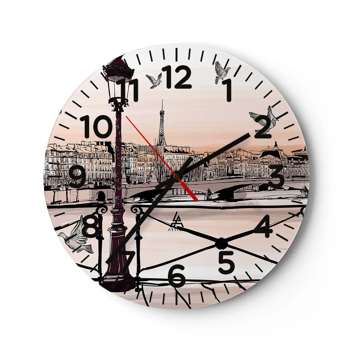 Orologio da parete - Orologio in Vetro - Sui tetti di Parigi - 30x30 cm