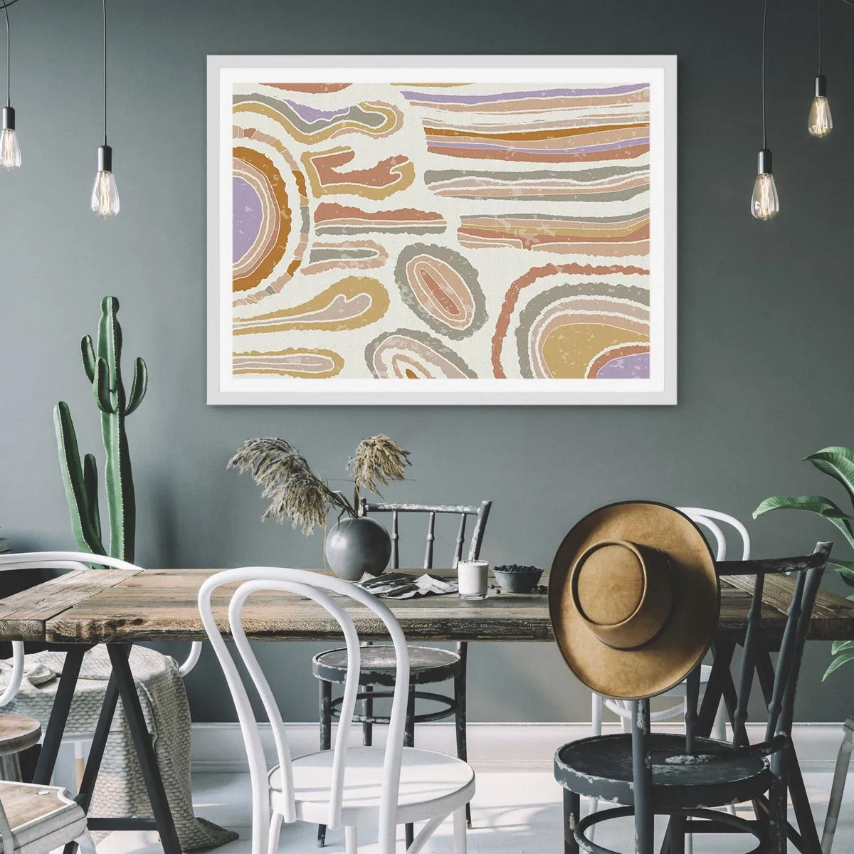 Poster in cornice bianca - Sezioni colorate - 50x40 cm