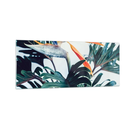 Quadro su vetro - Pianta uccello - 100x40 cm