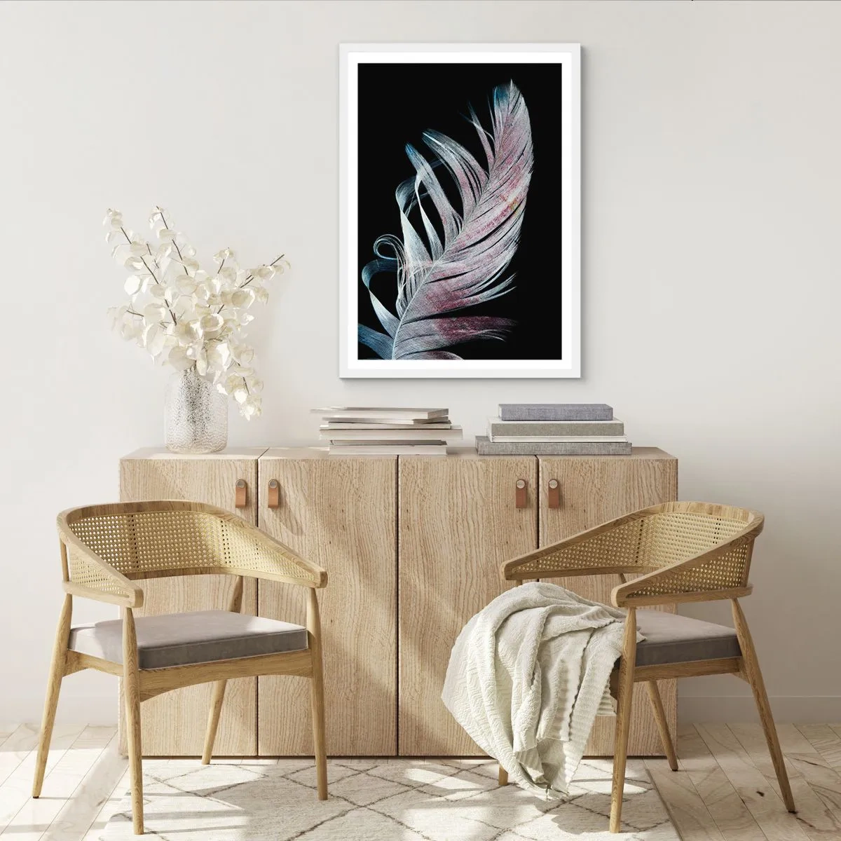 Poster in cornice bianca - Pensa al tocco - 70x100 cm