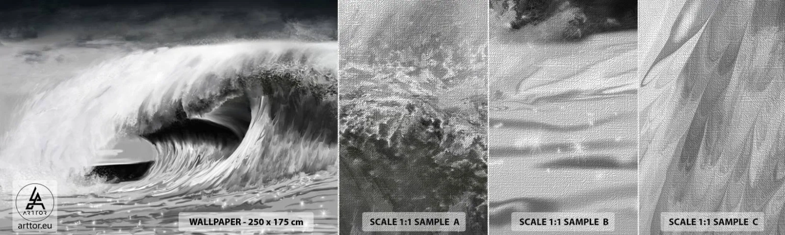 Campione di Fotomurale Premium Canvas - La furia dell'oceano - Mare, Oceano, Onda alta - 100x30 cm