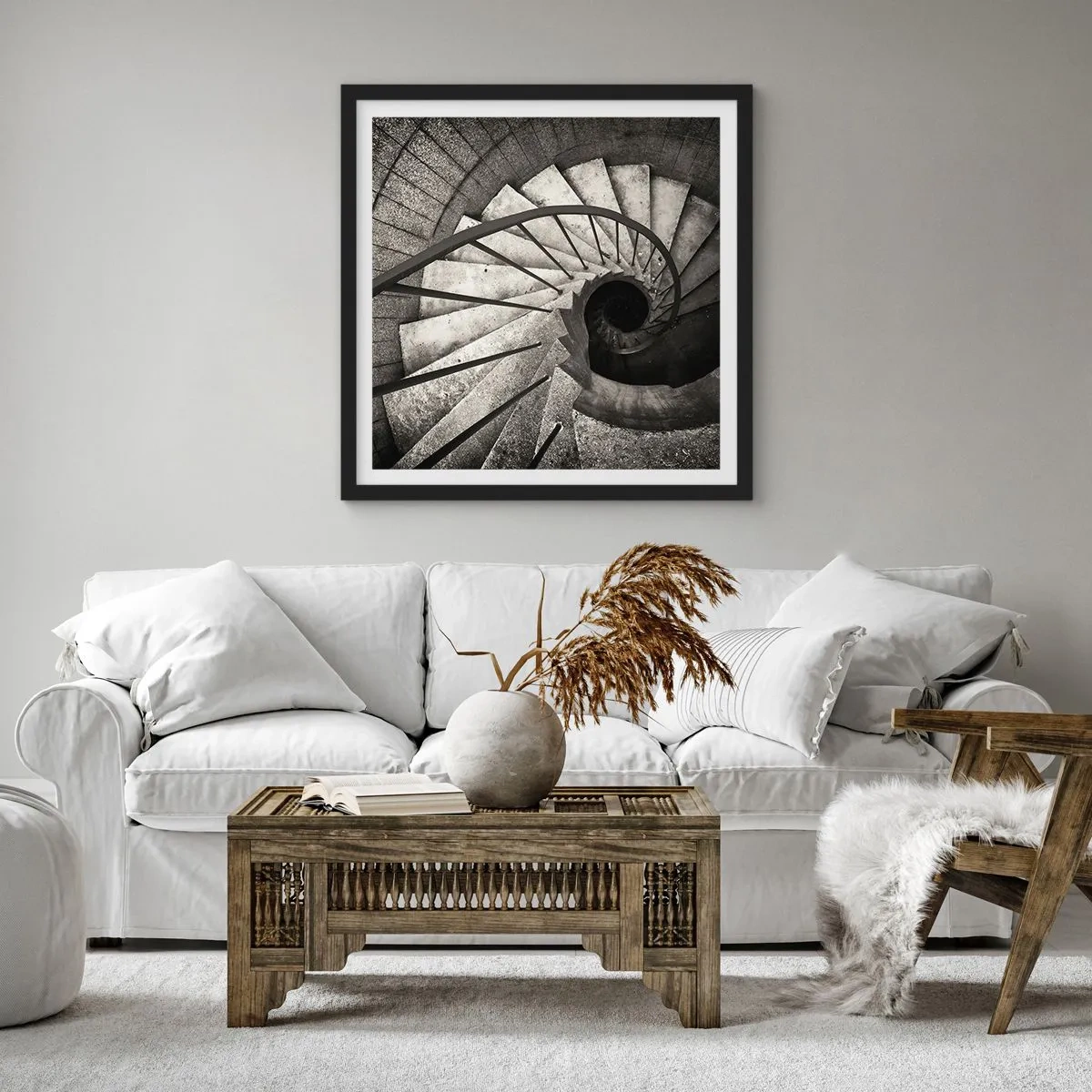 Poster in cornice nera - Salire e scendere - 50x50 cm