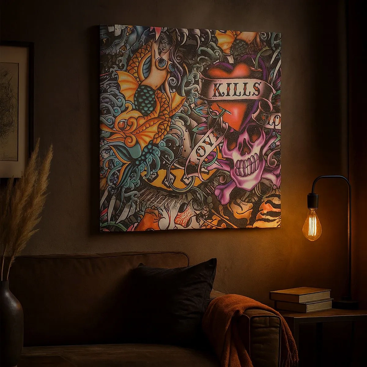 Quadro su tela - Stampe su Tela - Il sogno del tatuatore - 30x30 cm