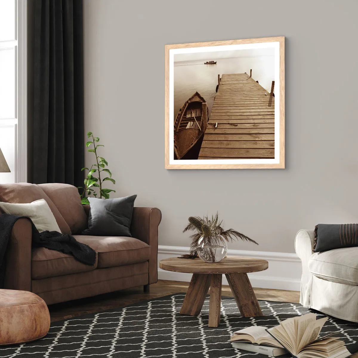 Poster in cornice rovere chiaro - La grande pace - 40x40 cm