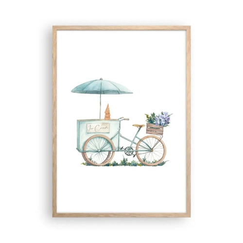 Poster in cornice rovere chiaro - Dolce ricordo d'estate - 50x70 cm