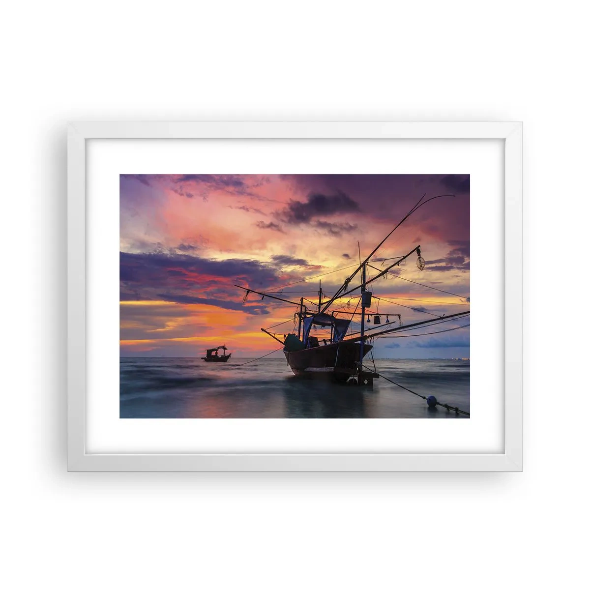 Poster in cornice bianca - Sera esotica - 40x30 cm