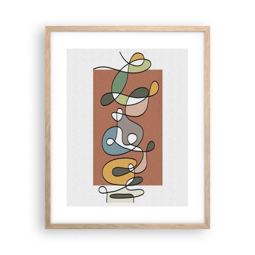 Poster in cornice rovere chiaro - Astrazione: saltello colorato - 40x50 cm