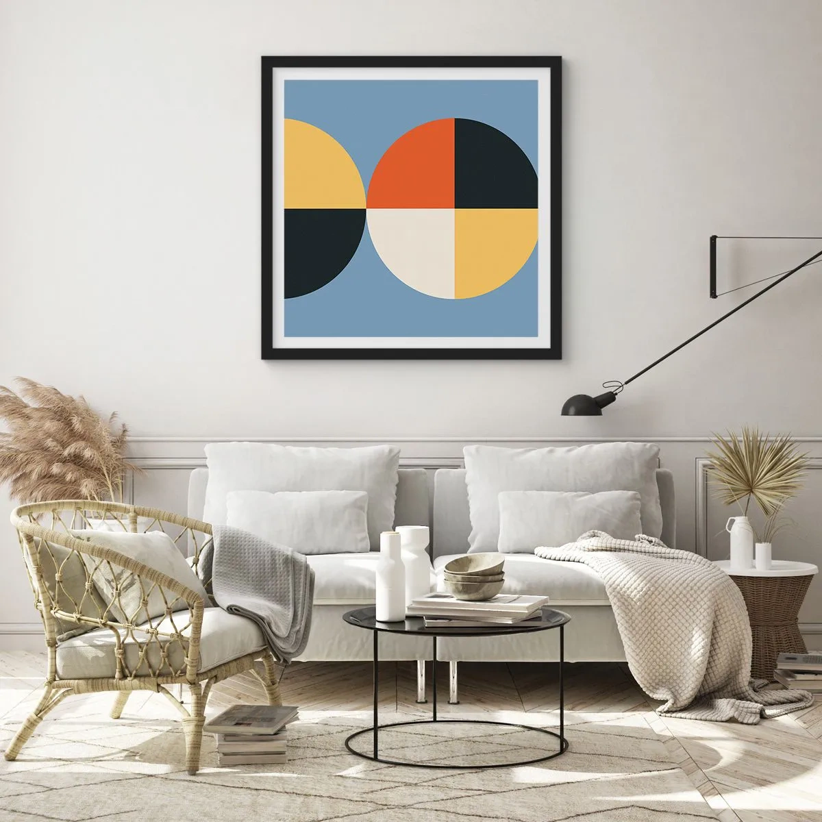 Poster in cornice nera - Guarda e conta - 40x40 cm