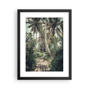 Poster in cornice nera - Il viale delle palme - 30x40 cm