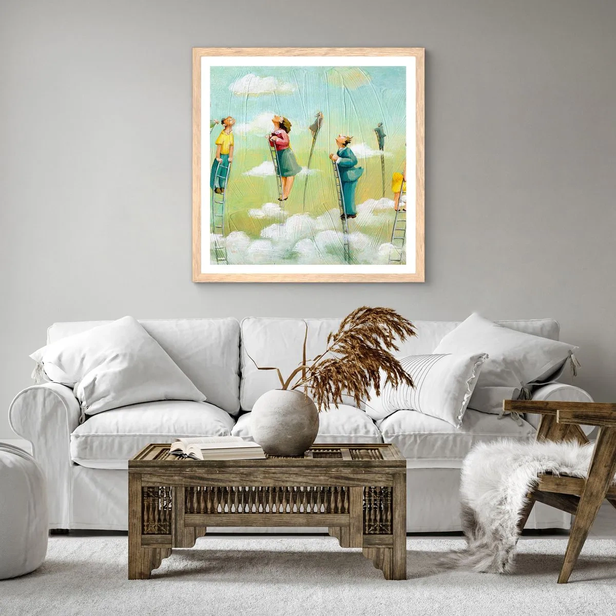 Poster in cornice rovere chiaro - Seguendo i propri sogni - 30x30 cm