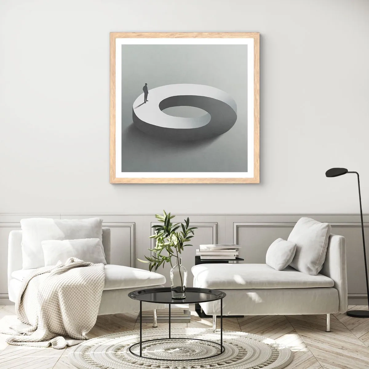 Poster in cornice rovere chiaro - Prova a cavartela - 40x40 cm