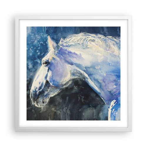 Poster in cornice bianca - Ritratto in luce blu - 50x50 cm